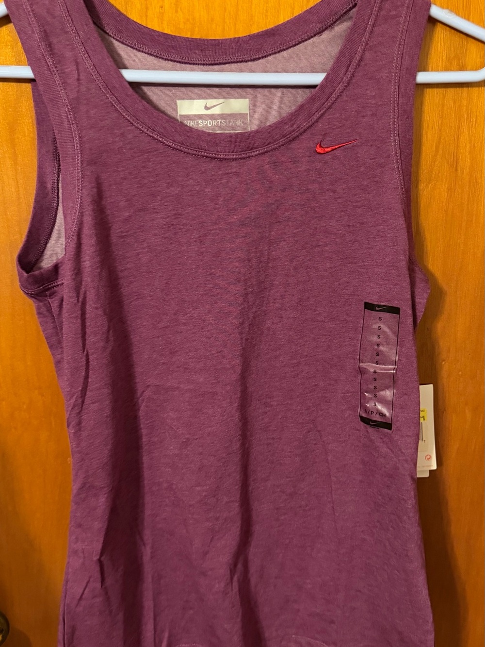 Nike Women's Heather Plum Tank Top with Red Swoosh